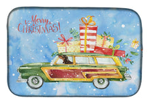 Load image into Gallery viewer, Merry Christmas Dachshund Dish Drying Mat – Absorbent, Artistic Kitchen Essentials CK2443DDM