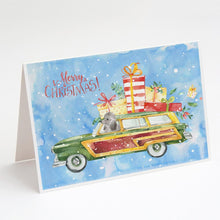 Load image into Gallery viewer, Merry Christmas Silver Poodle Greeting Cards -  Blank Note Cards – 8-Pack of Artist-Designed Cards with Envelopes