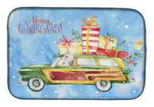 Load image into Gallery viewer, Merry Christmas White Poodle Dish Drying Mat – Absorbent, Artistic Kitchen Essentials CK2466DDM