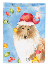 Load image into Gallery viewer, Christmas Lights Collie Flag Canvas House Size CK2489CHF
