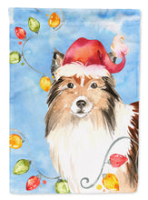 Load image into Gallery viewer, Christmas Lights Sheltie Flag Canvas House Size CK2492CHF