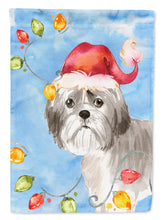 Load image into Gallery viewer, Christmas Lights Shih Tzu Puppy Cut Flag Canvas House Size CK2494CHF