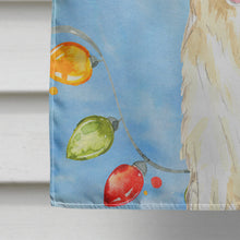 Load image into Gallery viewer, Christmas Lights White Collie Flag Canvas House Size CK2500CHF