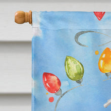 Load image into Gallery viewer, Christmas Lights White Staffie Bull Terrier Flag Canvas House Size CK2503CHF