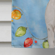 Load image into Gallery viewer, Christmas Lights White Staffie Bull Terrier Flag Canvas House Size CK2503CHF