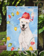 Load image into Gallery viewer, Christmas Lights White Staffie Bull Terrier Garden Flag - Outdoor Decorative Yard Flag CK2503GF