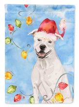 Load image into Gallery viewer, Christmas Lights White Staffie Bull Terrier Garden Flag - Outdoor Decorative Yard Flag CK2503GF