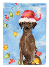 Load image into Gallery viewer, Christmas Lights Chocolate Labrador Retriever Flag Canvas House Size CK2506CHF