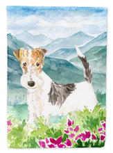 Load image into Gallery viewer, Mountian Flowers Fox Terrier Flag Canvas House Size CK2513CHF