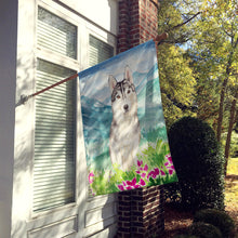 Load image into Gallery viewer, Mountian Flowers Siberian Husky Flag Canvas House Size CK2519CHF