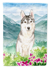 Load image into Gallery viewer, Mountian Flowers Siberian Husky Flag Canvas House Size CK2519CHF