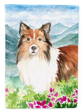 Load image into Gallery viewer, Mountain Flowers Sheltie Flag Canvas House Size CK2522CHF