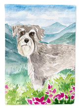 Load image into Gallery viewer, Mountain Flowers Schnauzer #1 Flag Canvas House Size CK2524CHF