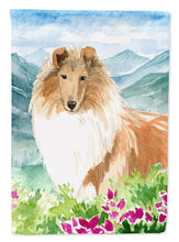 Load image into Gallery viewer, Mountain Flowers Smooth Collie Flag Canvas House Size CK2525CHF