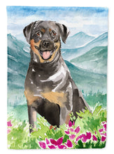 Load image into Gallery viewer, Mountain Flowers Rottweiler Garden Flag - Outdoor Decorative Yard Flag CK2526GF