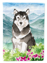Load image into Gallery viewer, Mountain Flowers Alaskan Malamute Garden Flag - Outdoor Decorative Yard Flag CK2530GF