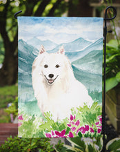 Load image into Gallery viewer, Mountain Flowers Japanese Spitz Garden Flag - Outdoor Decorative Yard Flag CK2533GF