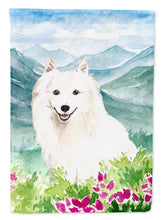 Load image into Gallery viewer, Mountain Flowers Japanese Spitz Garden Flag - Outdoor Decorative Yard Flag CK2533GF