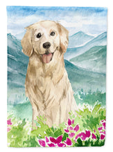 Load image into Gallery viewer, Mountain Flowers Golden Retriever Flag Canvas House Size CK2536CHF
