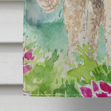 Load image into Gallery viewer, Mountain Flowers Goldendoodle Flag Canvas House Size CK2537CHF