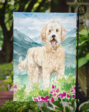 Load image into Gallery viewer, Mountain Flowers Goldendoodle Garden Flag - Outdoor Decorative Yard Flag CK2537GF