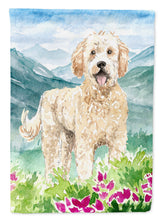 Load image into Gallery viewer, Mountain Flowers Goldendoodle Garden Flag - Outdoor Decorative Yard Flag CK2537GF