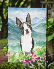 Load image into Gallery viewer, Mountain Flowers Boston Terrier Garden Flag - Outdoor Decorative Yard Flag CK2544GF