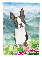 Load image into Gallery viewer, Mountain Flowers Boston Terrier Garden Flag - Outdoor Decorative Yard Flag CK2544GF