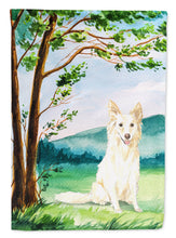 Load image into Gallery viewer, Under the Tree  White Collie Flag Canvas House Size CK2551CHF