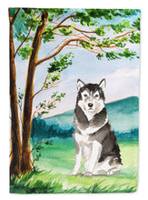 Load image into Gallery viewer, Under the Tree Alaskan Malamute Flag Canvas House Size CK2566CHF