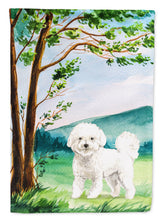 Load image into Gallery viewer, Under the Tree Bichon Frise Garden Flag - Outdoor Decorative Yard Flag CK2582GF