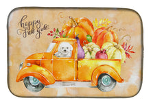 Load image into Gallery viewer, Fall Harvest Bichon Frisé Dish Drying Mat – Absorbent, Artistic Kitchen Essentials CK2608DDM