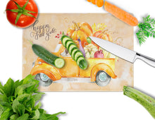 Load image into Gallery viewer, Fall Harvest Bloodhound Glass Cutting Boards – Durable, Decorative Kitchen Art Large CK2609LCB