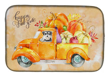 Load image into Gallery viewer, Fall Harvest Schnauzer Dish Drying Mat – Absorbent, Artistic Kitchen Essentials CK2627DDM