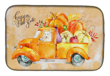 Load image into Gallery viewer, Fall Harvest White Collie Dish Drying Mat – Absorbent, Artistic Kitchen Essentials CK2641DDM