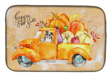 Load image into Gallery viewer, Fall Harvest Australian Shepherd Dish Drying Mat – Absorbent, Artistic Kitchen Essentials CK2646DDM