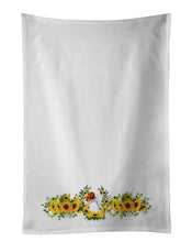 Load image into Gallery viewer, Fox Terrier in Sunflowers White Kitchen Towel Set of 2