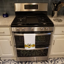 Load image into Gallery viewer, French Bulldog in Sunflowers White Kitchen Towel Set of 2