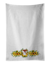 Load image into Gallery viewer, Jack Russell Terrier in Sunflowers White Kitchen Towel Set of 2