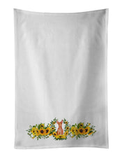 Load image into Gallery viewer, Pharaoh Hound in Sunflowers White Kitchen Towel Set of 2