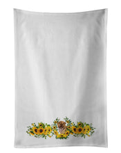 Load image into Gallery viewer, Shar Pei Puppy in Sunflowers White Kitchen Towel Set of 2