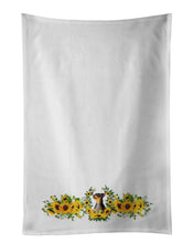 Load image into Gallery viewer, Miniature Pinscher #2 in Sunflowers White Kitchen Towel Set of 2