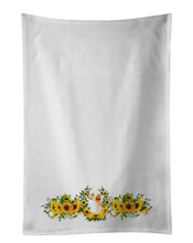 Load image into Gallery viewer, Yellow Labrador #2 in Sunflowers White Kitchen Towel Set of 2