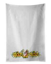 Load image into Gallery viewer, English Bulldog in Sunflowers White Kitchen Towel Set of 2