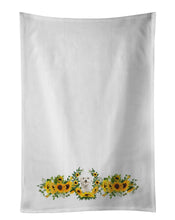 Load image into Gallery viewer, Bichon Frise in Sunflowers White Kitchen Towel Set of 2