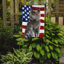 Load image into Gallery viewer, British Shorthair American Flag Garden Flag - Outdoor Decorative Yard Flag CK3033GF