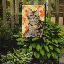 Load image into Gallery viewer, American Shorthair Brown Tabby Fall Leaves Garden Flag - Outdoor Decorative Yard Flag CK3073GF