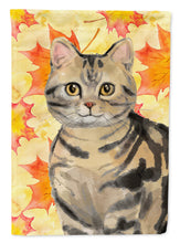 Load image into Gallery viewer, American Shorthair Brown Tabby Fall Leaves Garden Flag - Outdoor Decorative Yard Flag CK3073GF