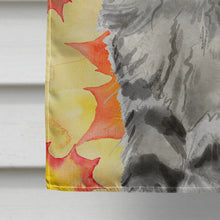 Load image into Gallery viewer, Maine Coon Fall Leaves Flag Canvas House Size CK3079CHF