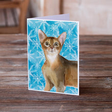 Load image into Gallery viewer, Abyssinian Winter Snowflake Greeting Cards -  Blank Note Cards – 8-Pack of Artist-Designed Cards with Envelopes